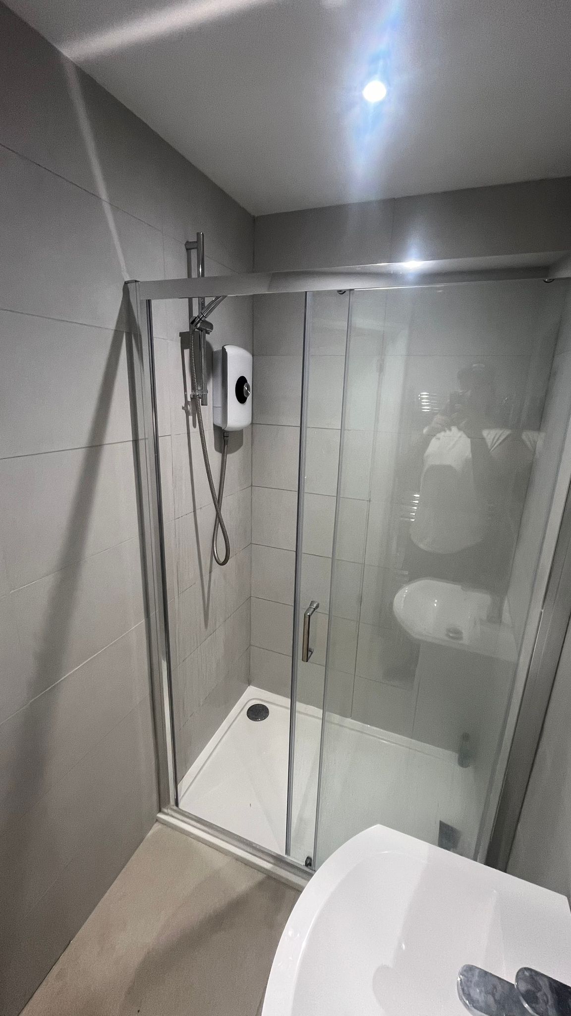 After bathroom conversion - modern renovated bathroom by Moore Crest Builders